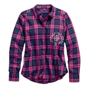 Harley Davidson Plaid Stacked Cotton Woven Shirt Size M